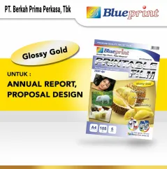 Kertas Film  Glossy Gold Printable Film BLUEPRINT A4