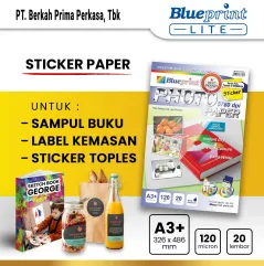 Kertas Stiker  Sticker Paper BLUEPRINT A3 120 Micron