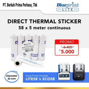 Sticker Label Portable<br> Direct Thermal Sticker Label BLUEPRINT 58x5 Meter Continuous - 1 Roll 1 ~item/2021/10/23/whatsapp_image_2021_10_11_at_09_48_08