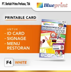 Kertas PVC ID Card BLUEPRINT Printable Card White Double Side 830 Micron  F4