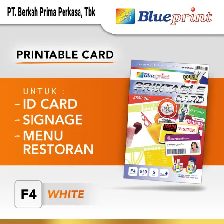 Kertas ID Card Kertas PVC ID Card BLUEPRINT Printable Card White Double Side 830 Micron  F4 ~item/2021/12/28/printeable card white f4