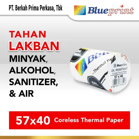 Kertas Thermal Kertas Struk TAHAN LAKBAN 57 x 40 BLUEPRINT Thermal Oil 57x40 mm 1 Roll ~item/2022/1/20/blueprint oil 57x40 