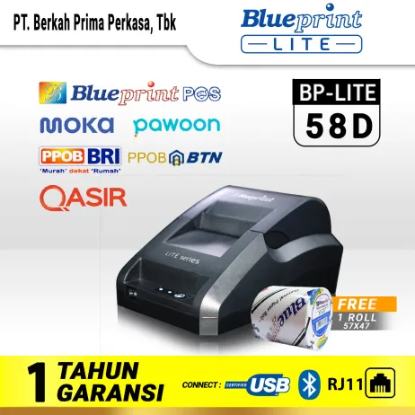 Printer Thermal Printer Thermal POS BLUEPRINT LITE 58D Support USBBLUETOOTHRJ11 ~item/2022/1/4/printer pos 58d tanpa harga