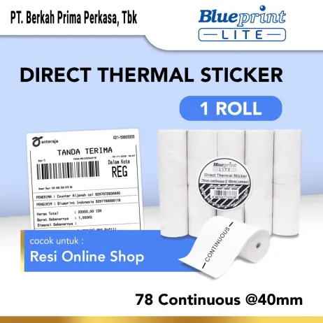Sticker Label Portable<br> Direct Thermal Sticker  Label Stiker Portable BLUEPRINT Lite 78 Continuous 40mm  1 Roll ~item/2022/10/4/whatsapp image 2022 10 04 at 09 24 49