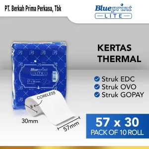 Kertas Thermal Kertas Struk / Kertas Kasir / Kertas Thermal BLUEPRINT Lite 57x30 mm , 57x30os 1 ~item/2022/11/10/tokopedia__kertas_thermal_57x30_lite