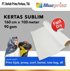 Kertas Sublim Roll BLUEPRINT 160 x 100 meter Sublimation Paper 90 Gsm