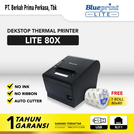 Printer Thermal Printer Kasir Thermal BLUEPRINT Lite80X USB  RJ11 Setara Epson TM82 ~item/2022/7/20/printer thermal lite 80x tanpa harga