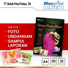 Kertas Foto Glossy Photo Paper Poto BLUEPRINT Lite A4  10R 210 Micron