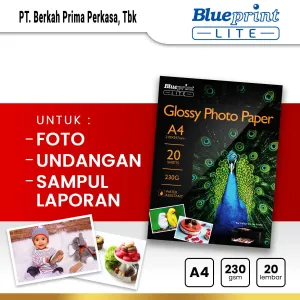 Kertas Foto Kertas Foto Glossy Photo Paper Poto BLUEPRINT Lite A4 - 10R 230 gsm 1 ~item/2022/7/20/tokopedia__kertas_foto_bp_lite_230_gsm_tanpa_harga