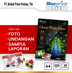 Kertas Foto Glossy Photo Paper Poto BLUEPRINT Lite A4  10R 230 gsm