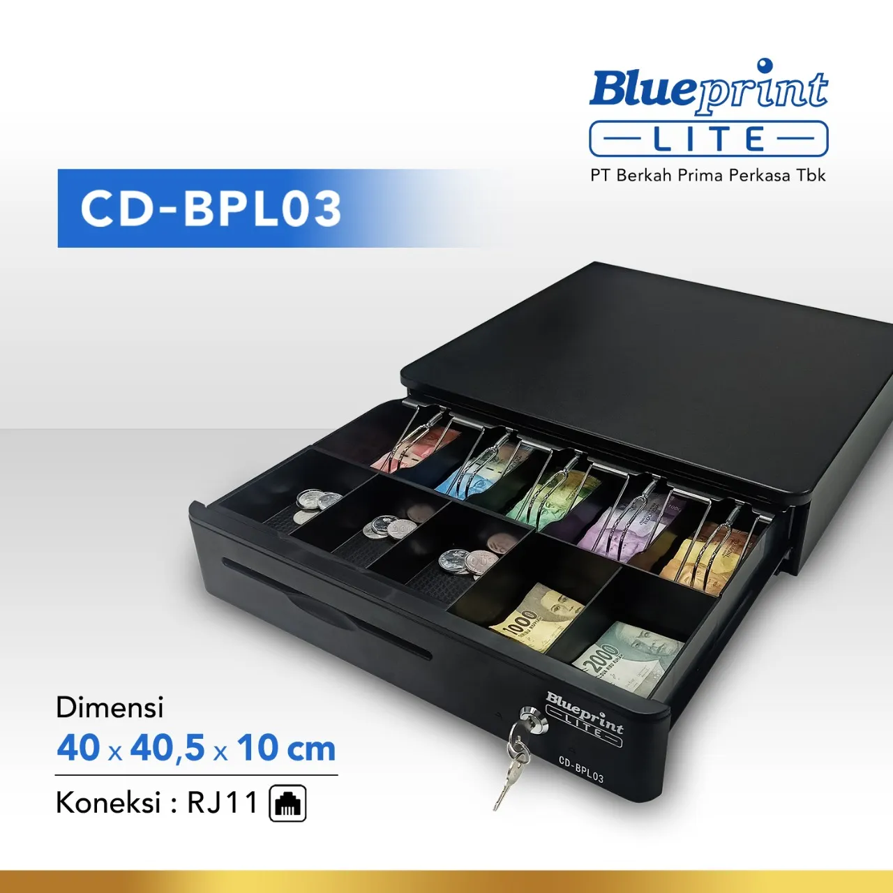 Cash Drawer Laci Kasir Uang BLUEPRINT CDBPL03 40x40,5x10 Cm Cash