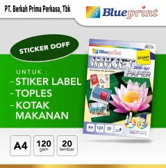 Sticker Inkjet Paper A4 BLUEPRINT Kertas Stiker Inkjet 70 Gsm  20 Lembar