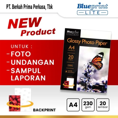 Kertas Foto Kertas Foto Glossy Photo Paper Poto BLUEPRINT Lite A4 10R 230 gsm  B ~item/2023/5/9/whatsapp image 2023 05 09 at 14 44 41