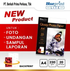 Kertas Foto Glossy Photo Paper Poto BLUEPRINT Lite A4 10R 230 gsm  B