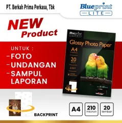 Kertas Foto Glossy Photo Paper BLUEPRINT Lite A4 10R 210 Micron  B