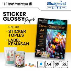 Kertas Stiker Glossy  Sticker Glossy Paper BLUEPRINT LITE A4 105 micron